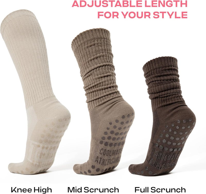 CoolMate Store Pilates Socks with Grips for Women, Yoga Socks, Crew Non Slip Women for Barre, Pilates Gifts - Image 2